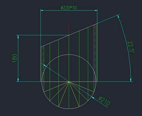 CAD斜截圓管放樣下料的教程