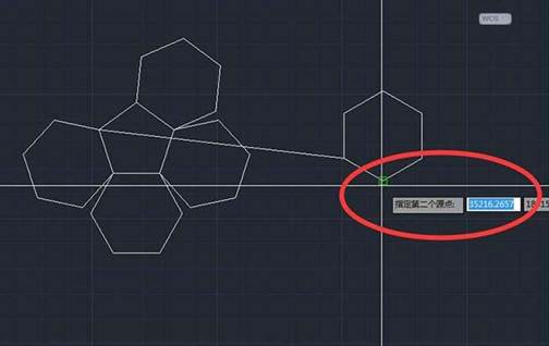 CAD怎么对齐多个六边形