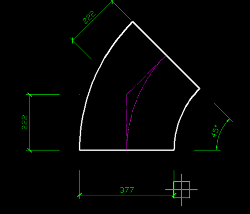 CAD中45°彎頭的畫法.png