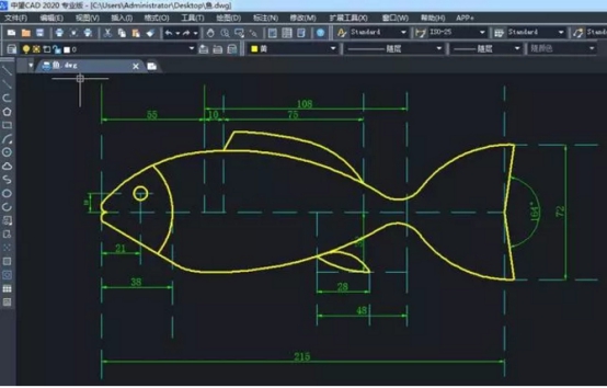 怎么用CAD画鱼？