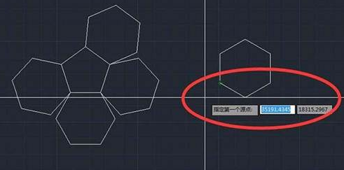 CAD如何使六边形对齐到五边形上？