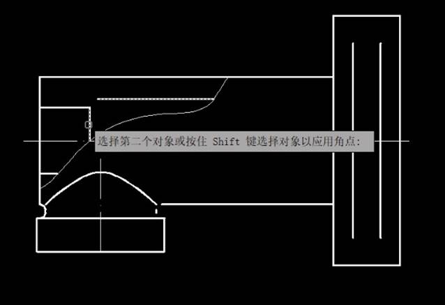 CAD如何繪制兩條平行線間的倒圓角